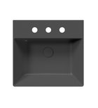 Photo: KUBE X keramické umývadlo 50x47cm, 3 otvory, čierna mat