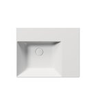 Photo: KUBE X ceramic washbasin 60x47cm, shelf right, no tap hole, white matt