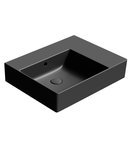 Photo: KUBE X ceramic washbasin 60x47cm, shelf right, no tap hole, black matt