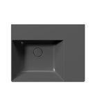 Photo: KUBE X ceramic washbasin 60x47cm, shelf right, no tap hole, black matt