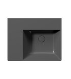 Photo: KUBE X ceramic washbasin 60x47cm, shelf left, no tap hole, black matt