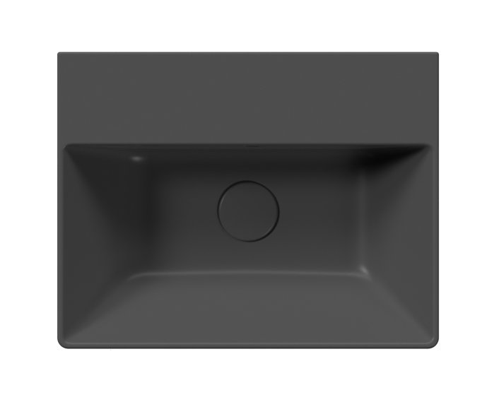 KUBE X keramické umyvadlo 45x35cm, bez otvoru, černá mat 9485026
