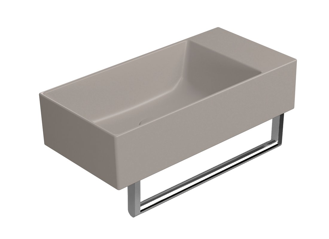 GSI KUBE X keramické umývátko 50x25cm, bez otvoru, pravé/levé, tortora mat 9486005