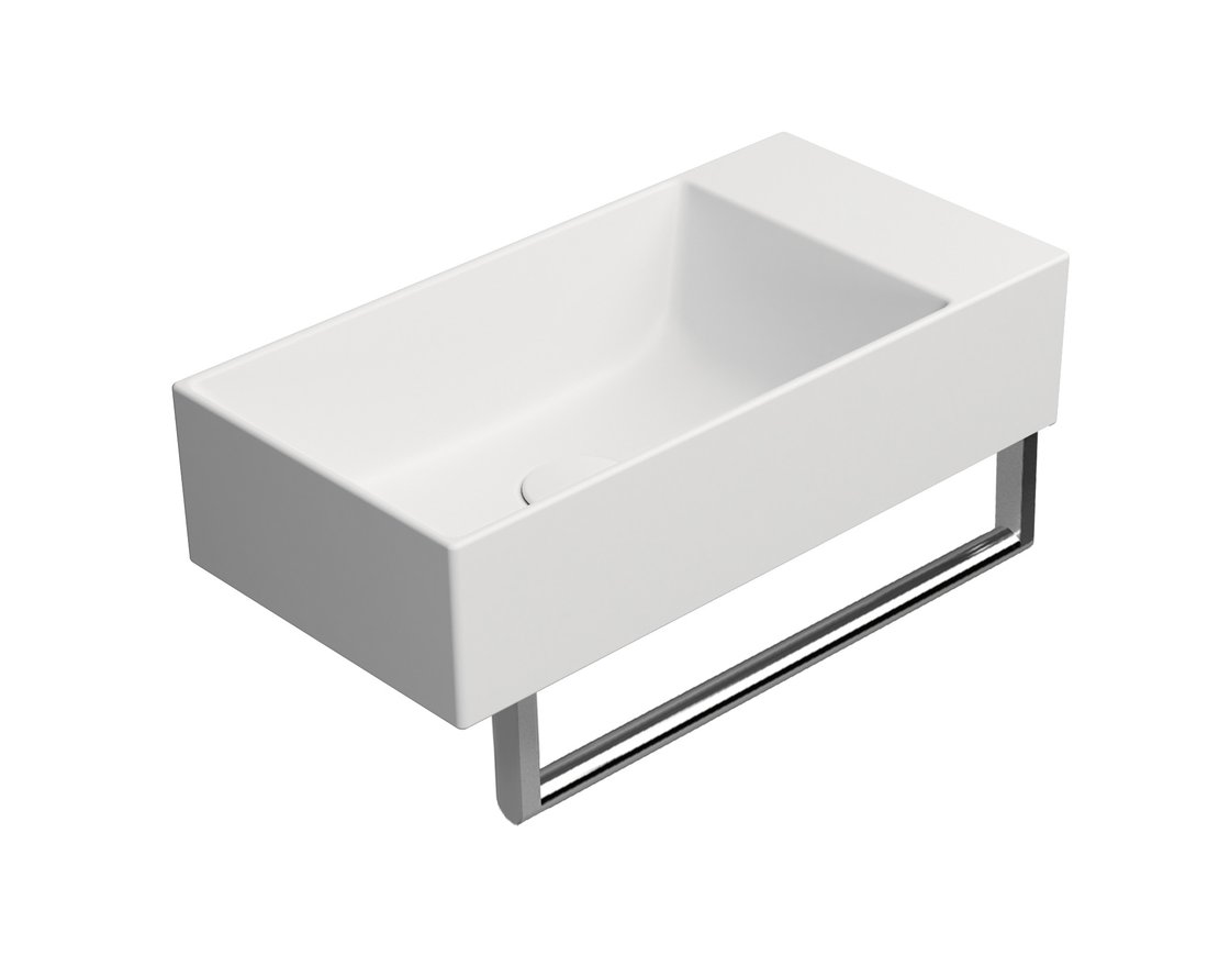 GSI KUBE X keramické umývátko 50x25cm, bez otvoru, pravé/levé, bílá mat 9486009
