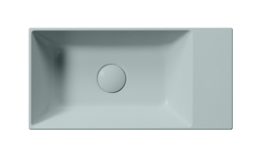 GSI KUBE X keramické umývátko 50x25cm, bez otvoru, pravé/levé, ghiaccio mat 9486015
