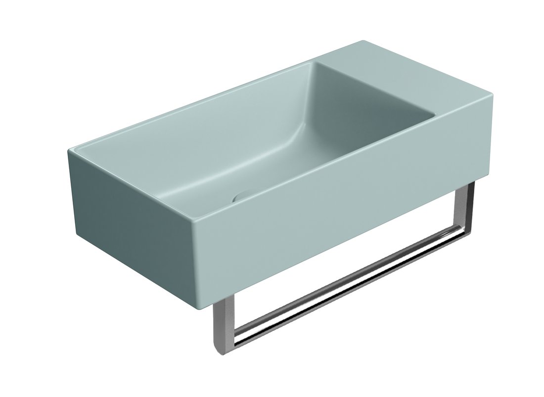GSI KUBE X keramické umývátko 50x25cm, bez otvoru, pravé/levé, ghiaccio mat 9486015