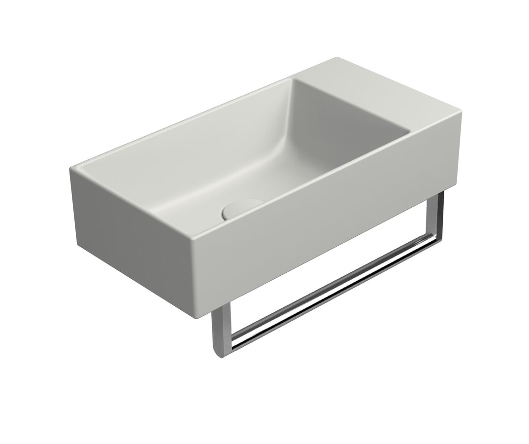 GSI KUBE X keramické umývátko 50x25cm, bez otvoru, pravé/levé, cenere mat 9486017