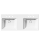 Photo: NUBES double ceramic washbasin 120x50, 3 tap holes, white ExtraGlaze