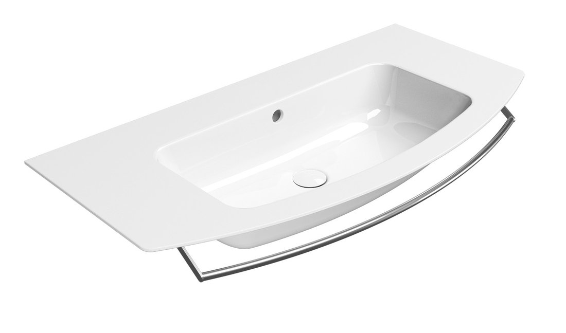 GSI PURA keramické umyvadlo Slim oblé 102x52cm, broušená spodní hrana, bez otvoru, bílá ExtraGlaze 88259011