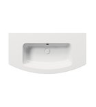 Photo: PURA Slim ceramic washbasin curved 102x52cm, groud bottom edge, no tap hole, white ExtraGlaze