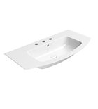 Photo: PURA Slim ceramic washbasin curved 102x52cm, groud bottom edge, 3 tap holes, white ExtraGlaze