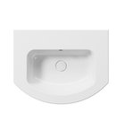 Photo: PURA Slim ceramic washbasin curved 62x48cm, groud bottom edge, no tap hole, white ExtraGlaze