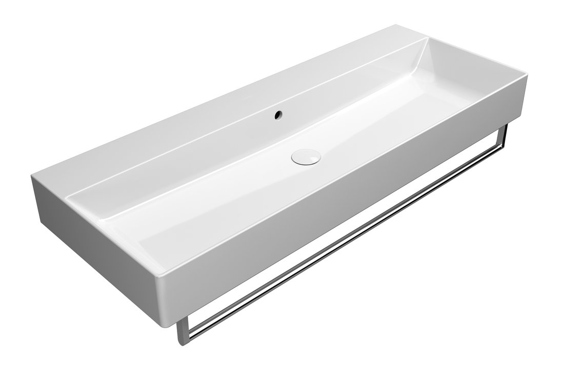 GSI KUBE X keramické umyvadlo 120x47cm, broušená spodní hrana, bez otvoru, bílá ExtraGlaze 94249011
