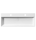 Photo: KUBE X ceramic washbasin 120x47cm, groud bottom edge, 2 tap holes, white ExtraGlaze