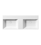 Photo: KUBE X double ceramic washbasin 120x47cm, groud bottom edge, no tap hole, white ExtraGlaze