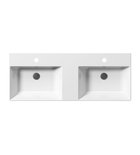 Photo: KUBE X double ceramic washbasin 120x47cm, groud bottom edge, white ExtraGlaze