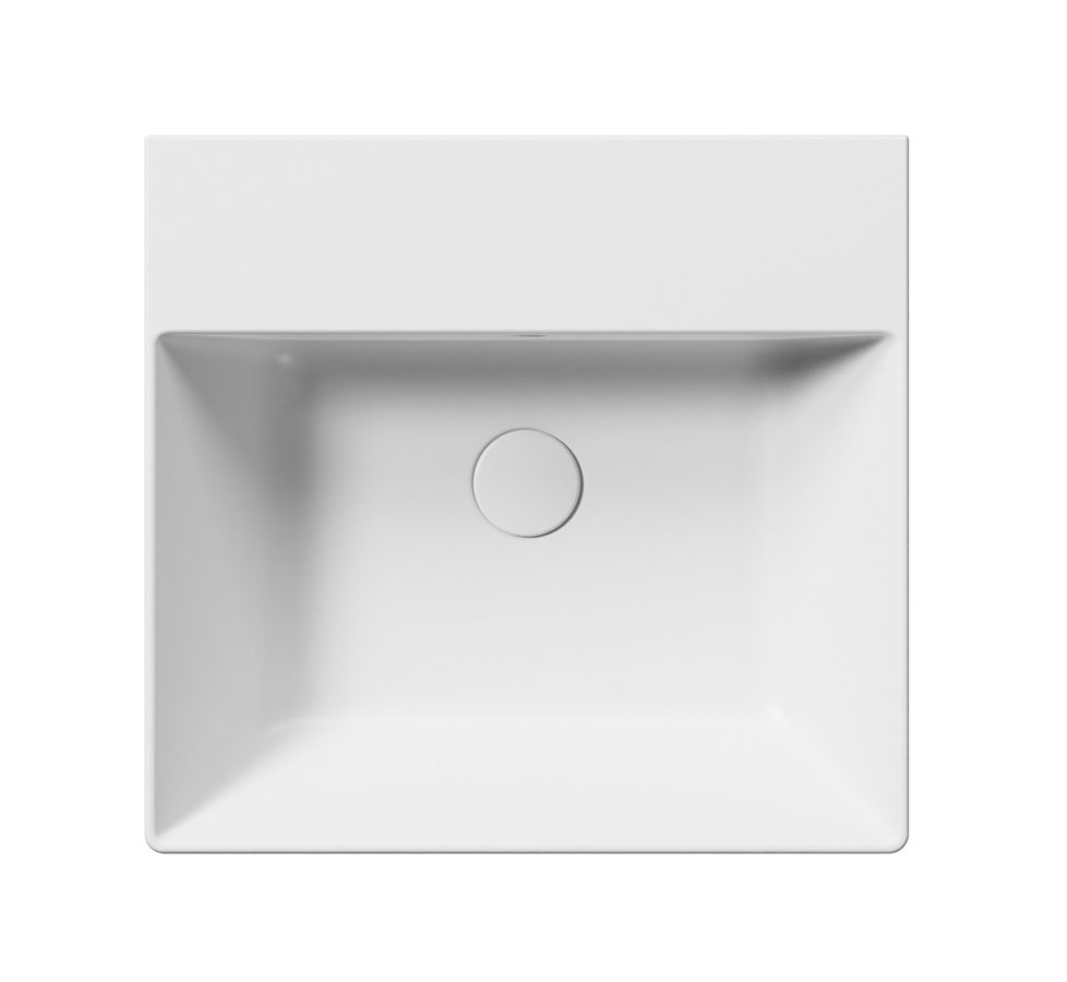 GSI KUBE X keramické umyvadlo 50x47cm, broušená spodní hrana, bez otvoru, bílá mat 94309009