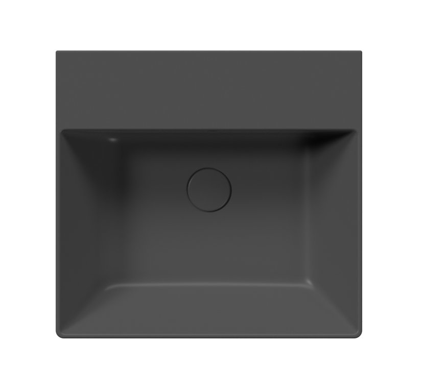 KUBE X keramické umyvadlo 50x47cm, broušená spodní hrana, bez otvoru, černá mat 94309026