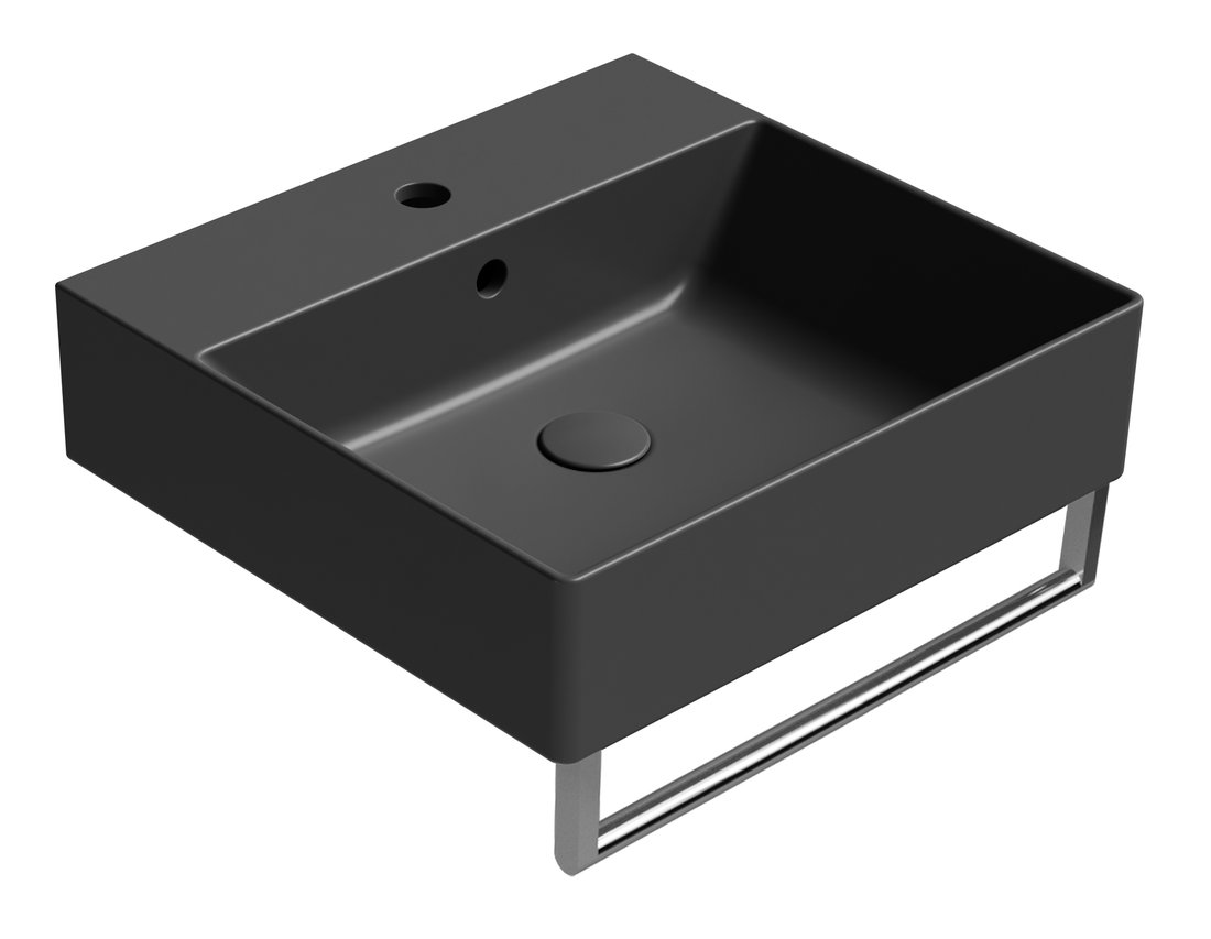 GSI KUBE X keramické umyvadlo 50x47cm, broušená spodní hrana, černá mat 94309126