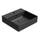 Photo: KUBE X ceramic washbasin 50x47cm, groud bottom edge, black matt