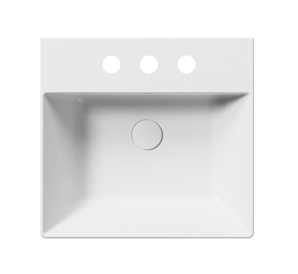 GSI KUBE X keramické umyvadlo 50x47cm, broušená spodní hrana, 3 otvory, bílá mat 94309309