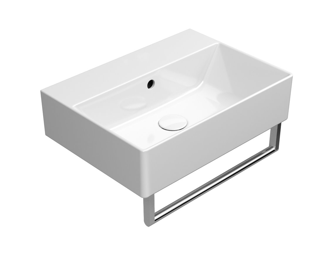 GSI KUBE X keramické umyvadlo 50x37cm, broušená spodní hrana, bez otvoru, bílá ExtraGlaze 94479011