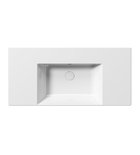 Photo: KUBE X ceramic washbasin 100x47cm with shelves, groud bottom edge, no tap hole, white ExtraGlaze