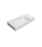 Photo: KUBE X ceramic washbasin 100x47cm with shelves, groud bottom edge, white matt