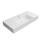 Photo: KUBE X ceramic washbasin 100x47cm with shelves, groud bottom edge, white matt