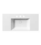 Photo: KUBE X ceramic washbasin 100x47cm with shelves, groud bottom edge, 3 tap holes, white ExtraGlaze