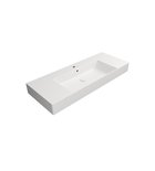 Photo: KUBE X ceramic washbasin 120x47cm with shelves, groud bottom edge, white matt