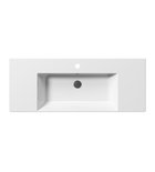 Photo: KUBE X ceramic washbasin 120x47cm with shelves, groud bottom edge, white ExtraGlaze