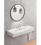 Photo: KUBE X ceramic washbasin 120x47cm with shelves, groud bottom edge, 3 tap holes, white ExtraGlaze