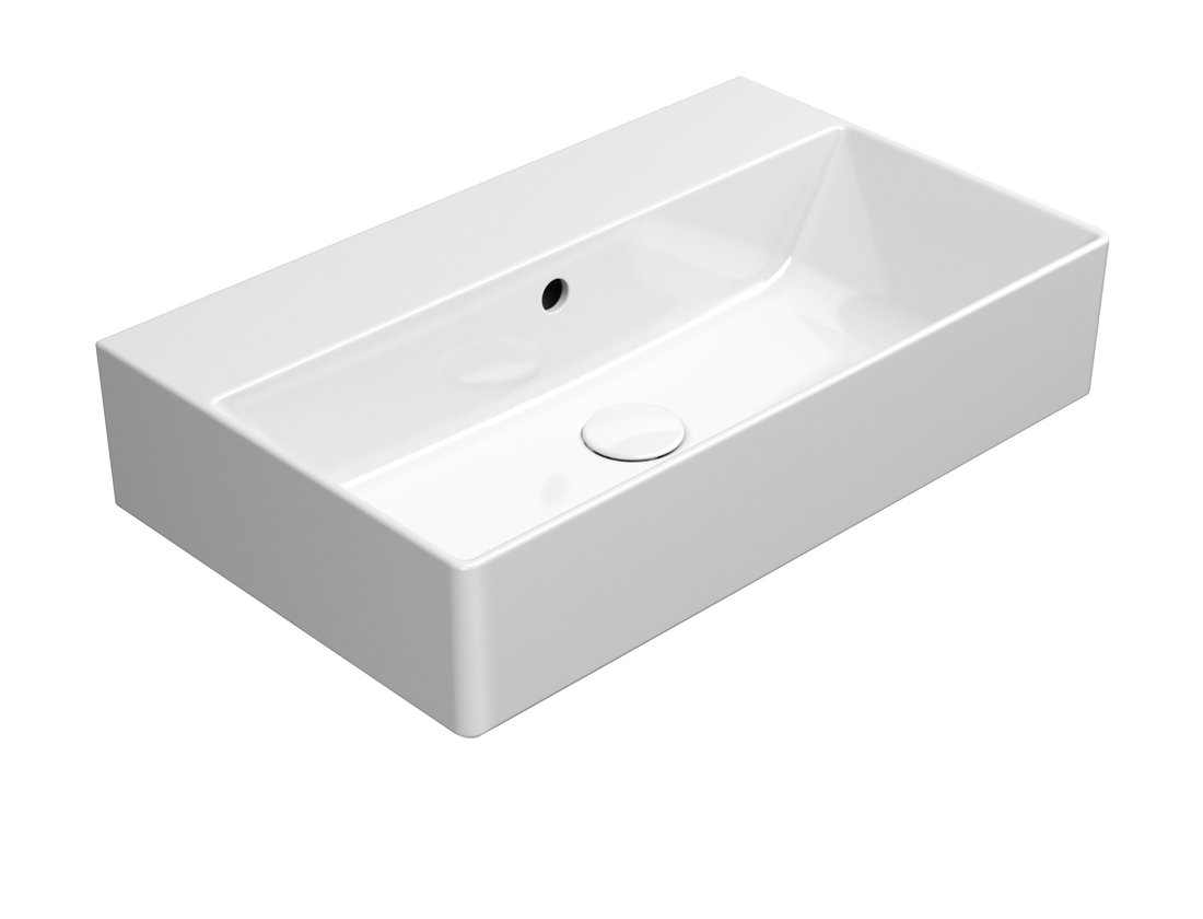 GSI KUBE X keramické umyvadlo 60x37cm, broušená spodní hrana, bez otvoru, bílá ExtraGlaze 94549011