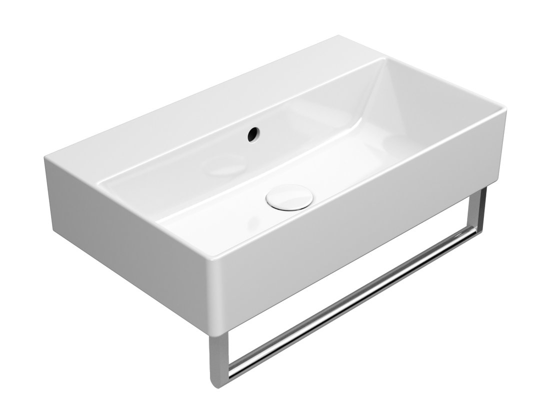 GSI KUBE X keramické umyvadlo 60x37cm, broušená spodní hrana, bez otvoru, bílá ExtraGlaze 94549011