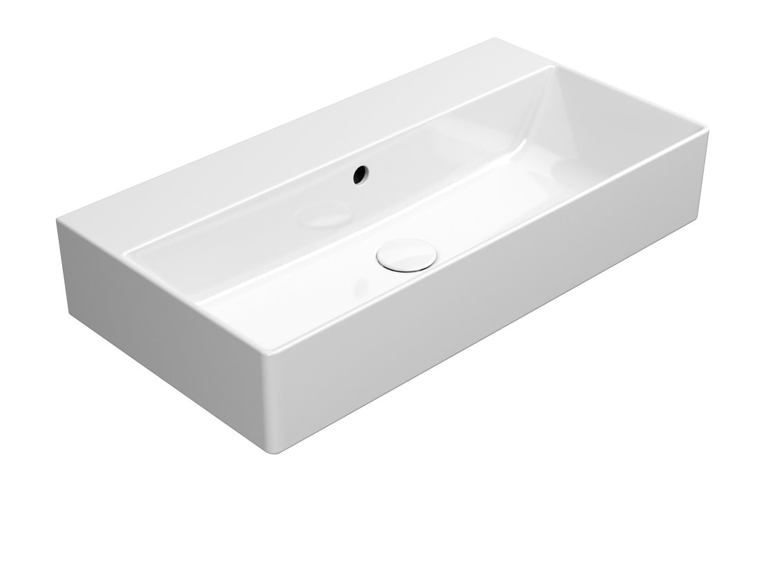 GSI KUBE X keramické umyvadlo 70x37cm, broušená spodní hrana, bez otvoru, bílá ExtraGlaze 94559011