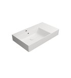 Photo: KUBE X ceramic washbasin 80x47cm, shelf right, groud bottom edge, white matt