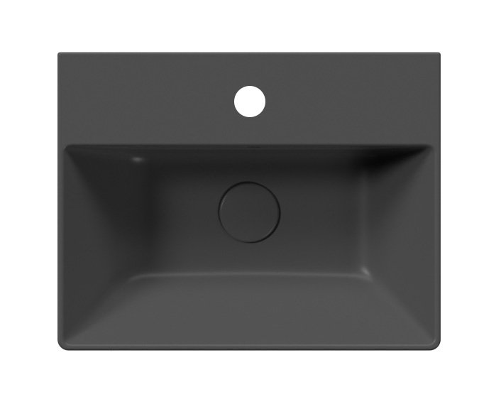 GSI KUBE X keramické umyvadlo 45x35cm, broušená spodní hrana, černá mat 94859126