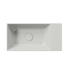 Photo: KUBE X ceramic washbasin 50x25cm, groud bottom edge, no tap hole, right/left, cenere matt