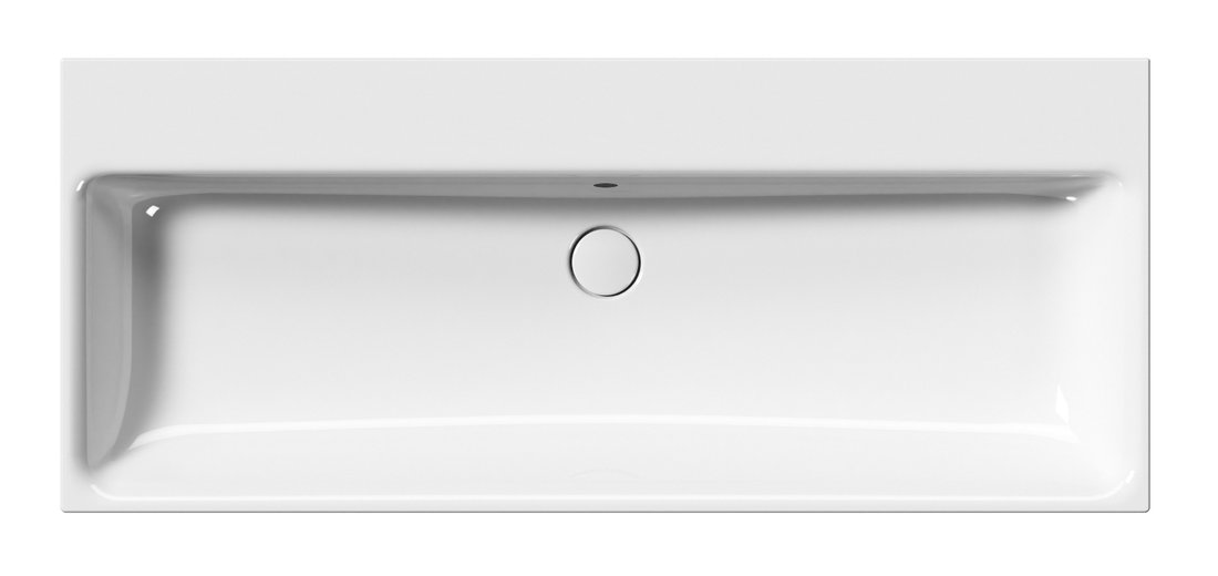 GSI NUBES keramické umyvadlo 120x50cm, broušená spodní hrana, bez otvoru, bílá ExtraGlaze 96249011