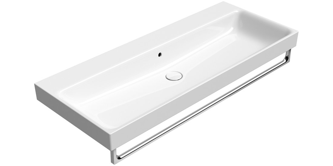 GSI NUBES keramické umyvadlo 120x50cm, broušená spodní hrana, bez otvoru, bílá ExtraGlaze 96249011