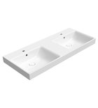 Photo: NUBES double ceramic washbasin 120x50, groud bottom edge, white ExtraGlaze