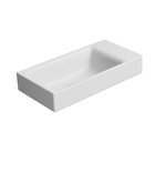 Photo: NUBES ceramic washbasin 50x25cm, groud bottom edge, no tap hole, right/left, white matt