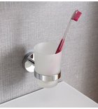 Photo: X-ROUND tumbler holder, frosted glass, chrome