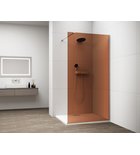 Photo: ESCA CHROME jednoczęściowa kabina przysznicowa Walk-In, montaż przy ścianie, szkło Marron, 1100 mm