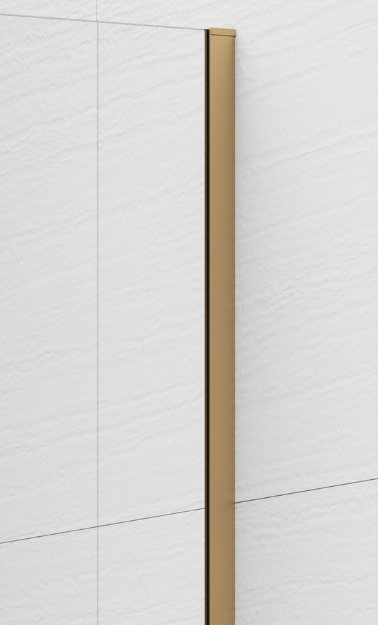 Polysan ESCA GOLD MATT jednodílná sprchová zástěna k instalaci ke stěně, kouřové sklo, 1000 mm ES1210-04