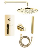 Photo: SPY zestaw prysznicowy podtynkowy z baterią dźwigniową, przełącznik obrotowy, 2 wyjścia, złoto