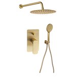 Photo: SPY zestaw prysznicowy podtynkowy z&nbsp;baterią dźwigniową, przełącznik obrotowy, 2 wyjścia, złoto mat