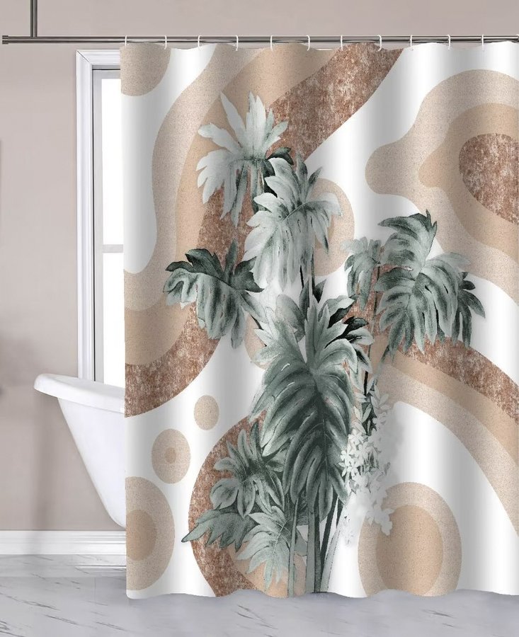 Sprchový závěs 180x180cm, polyester, palma ZP016