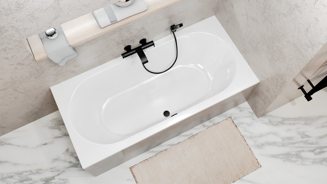 Polysan LEVANA obdélníková vana 170x80x39cm, bílá 71745